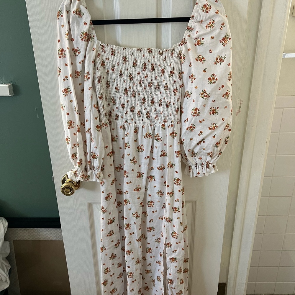 Reformation linen midi dress